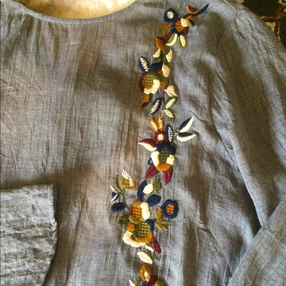 🆕 Anthropologie Peasant Boho Blouse 🦚🌼🤎🍃🍂🦋 - Picture 2 of 6